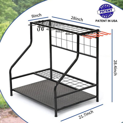 Beefy Heavy Duty Garden Tool Organizer For Garage And Shed Holds Up To 58 Long Handled Tools With Durable Tool Rack Stand.