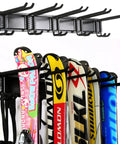 24 Inch Wall Mounted Ski Rack With 10 Storage Attachments Holds Up To 300lbs Heavy Duty Powder Coated Steel With Rubber Coating