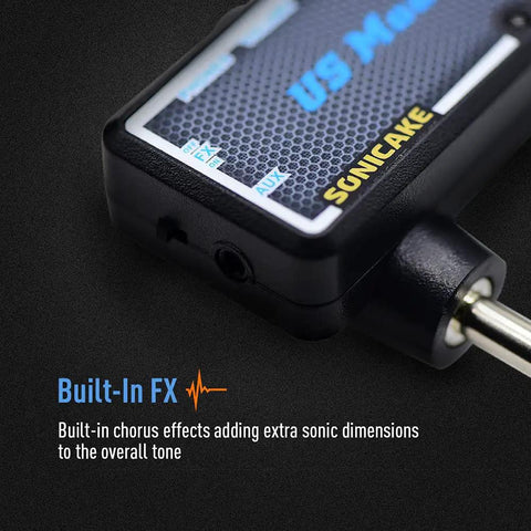 Guitar And Bass Headphone Amp With Built In Chorus Effects Portable Rechargeable Mini Headphone Amplifier For Silent Practice detail