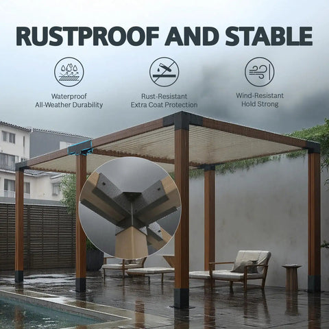 4x4 Pergola Brackets 4 Way Heavy Alloy Steel Diy Kit No Fuss Install Rust Resistant Outdoor Shade Support Brackets For Decks Gazebos And Pergolas, 2 Pack