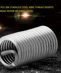 Close-up of a stainless steel wire screw sleeve from the 10 Pcs 304 Stainless Steel Wire Screw Sleeve Inserts Thread Repair Kit M8x1.25x3D