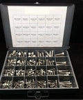 Stainless Steel Socket Head Cap Screw Set With Nuts, All-In-One Hardware Kit in tray for DIY, Auto, RV, Marine Projects