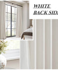 Total Blackout Curtains 96 Inches Long For Bedroom And Living Room Two Panel Set, Heavy Thermal Rustic Beige Linen Burlap Look