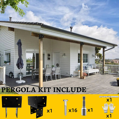Tough As Nails T Shaped Post To Beam Connector Bracket 4x4 Black Wood Pergola Support For Outdoor Pavilion Gazebo Deck Porch Cabin With Screws And Easy Install Built To Last