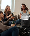 Nugget Ice Maker Countertop Portable Ice Machine With Scoop And Basket 34 Lbs Per 24 Hours in use during a gathering.
