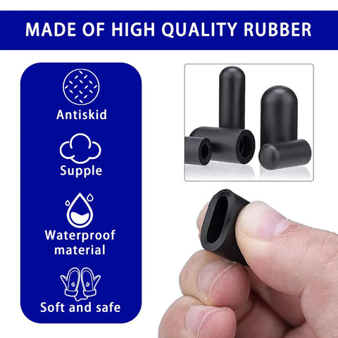 Close-up of hand holding rubber cap from Ultimate Automotive Silicone Vacuum Tubing Kit With 184 Piece Set For DIY Car Projects