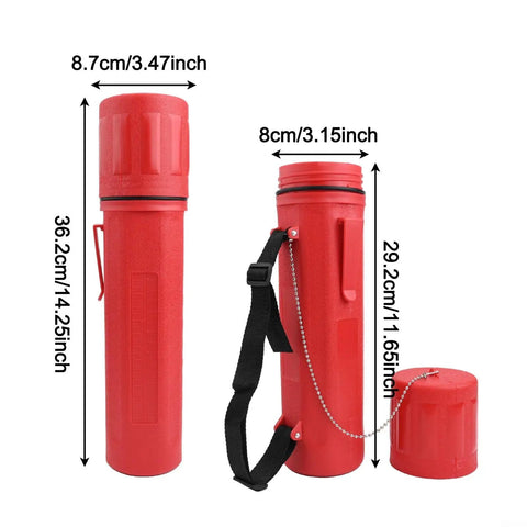Get Your Welding Rod Storage Totally Organized With These 2 Pack Heavy Duty Airtight Abs Tubes, red canisters with dimensions for electrode storage.