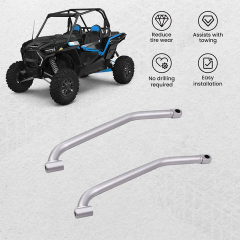Beefy Heavy Duty Rear Radius Rods Kit For Polaris RZR 1000 XP 2014 2017 With Heim Joint Durable Lower Radius Arms 2 Piece Upgrade For Better Steering Stability Off Road Performance on Polaris RZR side-by-side