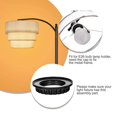 3 Tier Drum Linen Lamp Shade for Pendant, Floor, and Chandelier Lights, Clip On Replacement Shade, metal frame setup instructions