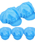Pro Level Antistatic Work Hats With Breezy Mesh Venting Keeps Things Chill In Busy Shops Lightweight Dustproof Head Covers For Cleanroom Tech Floors Easy On Five Pack, blue static-resistant caps.