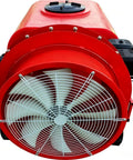 Remote Controlled Crawler Spray Machine For Precision Agricultural Field Applications With Durable Tracked Equipment Design For Effortless Coverage On Uneven Terrain And Large Scale Farming Operations, showing large red fan unit.