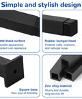 3 Pack Door Stoppers With Rubber Tips Door Bumpers Wall Protectors showing matte black design and zinc alloy material