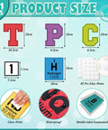 171 Piece Science Bulletin Board Set For Chemistry Periodic Table Posters And Classroom Decor With 171 Cutouts And Glue Points Perfect For Back To School Walls And Teacher Supplies, showing product size dimensions.