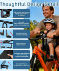 Front Mounted Child Bike Seat For Adult Mountain Bikes With Full Guardrail And Foot Pedals And Removable Foot Straps Adjustable Height For Kids 1 To 5 Years Up To 55 Lbs Easy Install detail