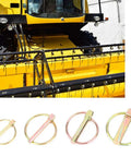 Assorted 50 Piece Steel Pins Kit for Farm Tractors Trailers and Equipment. Annular security pins with zinc plating, four sizes shown.