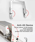 Stainless Steel Microwave Wall Mount Bracket With Telescopic Arm And Fixing Kit, foldable design and anti-tilt device