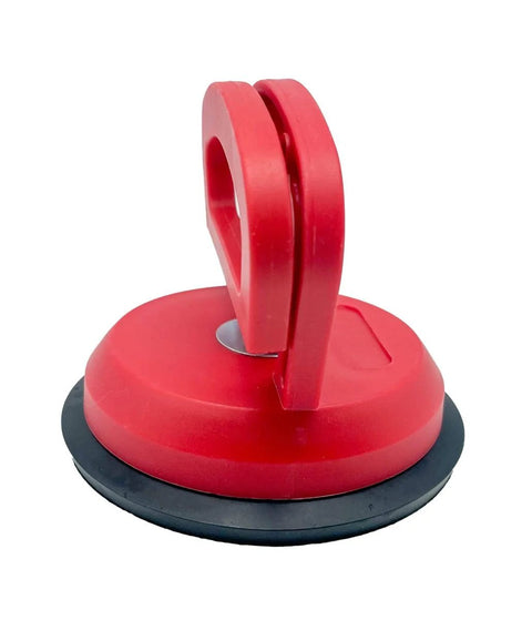 Red Double Handle Car Dent Lifter With Locking Suction Plate 4 Inch Diameter Vacuum Dent Puller for auto body surfaces.