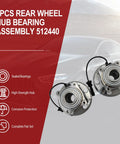 Rear Wheel Hub Bearing Assembly Set Of 2 Model 512440 For Chevy Equinox And GMC Terrain With ABS 2010 2017 displayed on car graphic