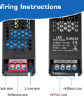 Ultra Slim 24V 400W LED Power Supply With Constant Voltage 110 To 130V AC Input 16.7A Output Aluminum Enclosure wiring diagram