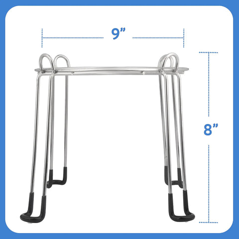 Front view of Extra Tall Water Filter Stand With 8 Inch Rise For No Fuss Easy Filling And Tall Dispensing, Polished Stainless Steel Base
