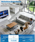 Living room with Massive 120 Inch HVLS Industrial Ceiling Fan With Remote Control And Heavy Duty Reversible DC Motor