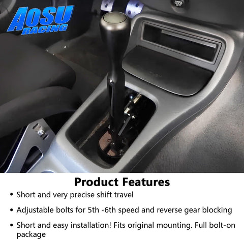 Billet Short Shifter Box installed in Honda Civic providing faster sharper gear changes and quicker shifts with direct install fit
