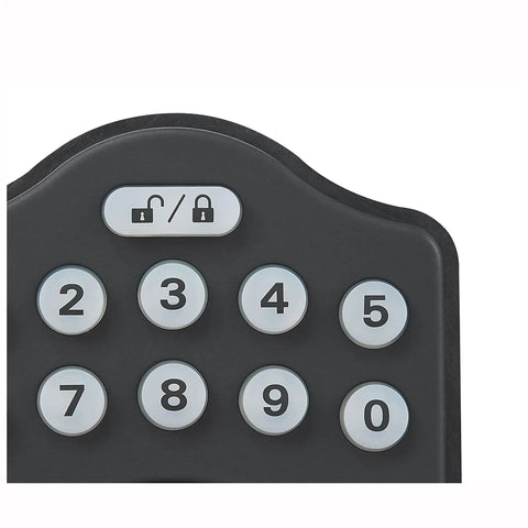 Solid Electronic Keypad Lock With Keyless Entry Motorized Deadbolt And Matte Black Lever. Hella Smooth Auto Locking For Legit Home Security. Heavy Duty Zinc Body Guarantees A No Hassle Quick Front Door Upgrade