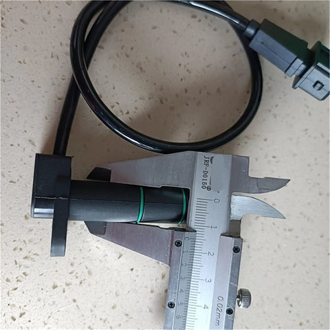 Speed Sensor Pulse Signal For Forklift Accessories And Golf Cart Club Car Electric Vehicle Parts Replacement Sensor Module For RPM Feedback and Industrial Equipment, measured with a caliper on a workbench.