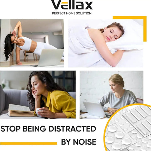Ditch The Noisy Door Slams With These Clear Silicone Cabinet Bumpers, Self Adhesive Anti Bang Pads For Quieter Drawers And Furniture, 128 Tranquil Home Upgrade Pack displayed in a vibrant lifestyle collage.