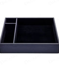 Classic Black Leather Conference Room Organizer Tray for Executive Desks and Boardrooms Keeps Supplies Sorted Protects Desk Surface