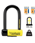 New York Fahgettaboutit Mini Bike U Lock With 18mm Hardened Shackle, Heavy Duty Anti Theft U Lock for Bikes, image showing lock and specifications
