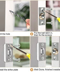 Installation steps for 16 Pack Adjustable Closet Door Ball Catch Hardware Set With Stainless Steel Strike Plates And Screws