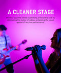 Musician singing with a 2.4GHz Wireless Microphone System With XLR Transmitter And Receiver For Dynamic Mics on stage with guitar player