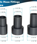Plastic hose fittings dimensions for 10 Foot Dust Collection Hose Kit With Five Fittings For Woodworking Power Tools