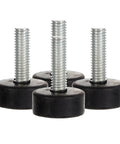 Four Pack Adjustable Rubber Feet For Furniture Levelers 25mm M8 Screws Heavy Duty Non Slip Table Leg Protectors, side view