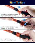 Instructions for using Bike Torque Wrench Set One Quarter Inch Drive With 72-Tooth Dual Direction Click Mechanism 1-25 Nm