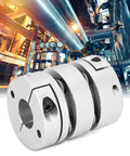 Cloimei heavy-duty aluminum shaft coupling sleeve adapter, silver, for industrial power transmission systems