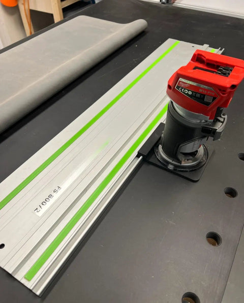 2 Pack Guide Rail Router Sled Adapter For Track Saw Rails Delivers Smooth Controlled Sliding Motion And Precise Cuts Durable Professional Woodworking Tool Attachment For Cleaner Project Runs Green on track saw rail