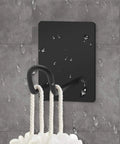 Heavy Duty Adhesive Hooks 4 Pack Stainless Steel Towel Hangers For Kitchen And Bathroom Door Wall Mount Holds Towels Robes Hats Coats And Keys Up To 11 Lbs Black on wet bathroom wall with rope hanging