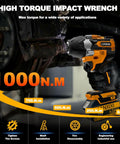 One Half Inch Cordless Impact Wrench With Brushless Motor, 1000 Newton Meters Of Torque And 740 Foot Pounds used on car brake