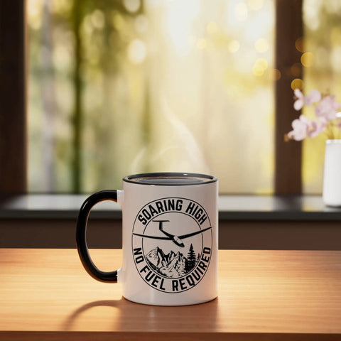 Glider Pilot Ceramic Mug For Sailplane Lovers Aces Everyday Coffee Breaks With Aviation Vibe Black And White Ceramic Coffee Cup
