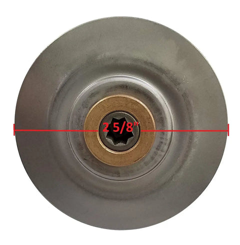Bottom view of Replacement 48 Ounce Glass Jar Set For Blenders 6 Piece Cup Assembly With Jar Base Cap Blade Gasket