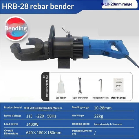 Heavy Duty Portable Electric Rebar Bender With Hydraulic Steel Bar Bending Machine Core Motor And Safety Controls Built Tough For No Sweat Operation On Any Jobsite, showcasing bending head and control features.