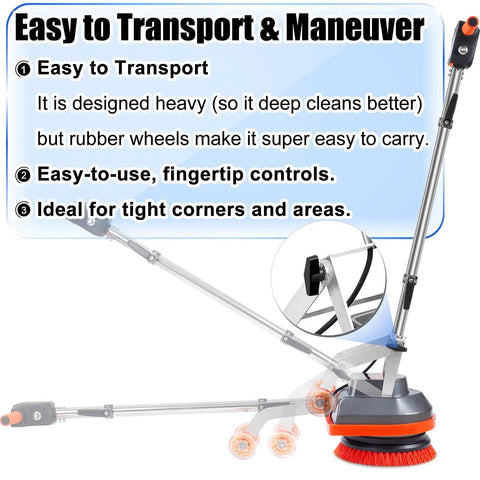 Easy-to-transport Badass Heavy Duty 13 Inch Orbital Floor Scrubber Buffer Machine for tight corners and maneuvering.