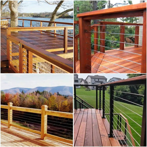 Decks with One Eighth Inch 316 Stainless Steel Wire Rope Cable, 500 Feet, Heavy Duty 7x7 Construction for railing kits and balustrades