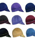 Nine Reversible Flame Resistant 100 Percent Cotton Welding Caps with Mixed Colors, Round Crown, Soft Brim, Secure Fit