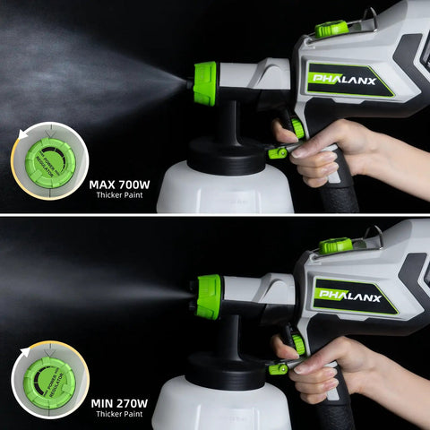 Powerful 700W HVLP Paint Sprayer With 1200ml Large Capacity Tank for Furniture Cabinets Walls Doors Garden Fences and Chairs