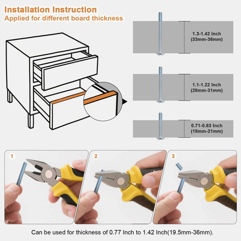 Installation instructions for 10 Pack Matte Black Cabinet Pulls With 3 Inch Hole Center 76mm Zinc Alloy Drawer Handles