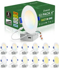 Dang Good Value 12 Pack 4 Inch Led Recessed Ceiling Lights Dimmable Downlights 9W Beats 60W 5Cct Flex White Tuning Buttery Smooth Dimmer set with packaging.
