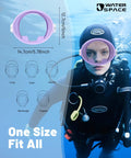 No Leak Diving Mask For Snorkeling And Free Diving With 180 Degree Wide View HD Oval Tempered Glass Lens And Food Grade Silicone Goggles For Youth Adults Women Men Clear Vision And Comfortable Fit displayed with measurements and underwater use.